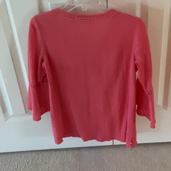 Denim & Company Black and Orange Blouse - Picture 6 of 9